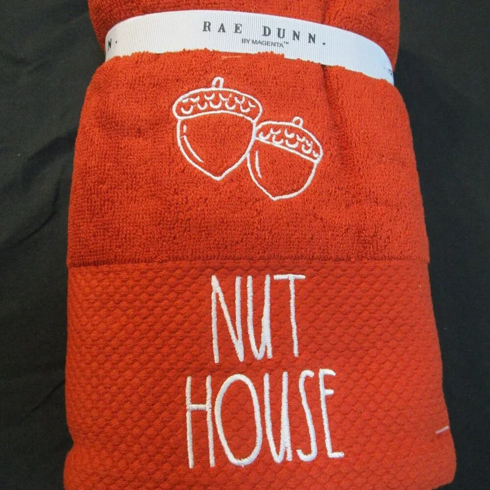 Rae Dunn Nut House Hand Towels NWT